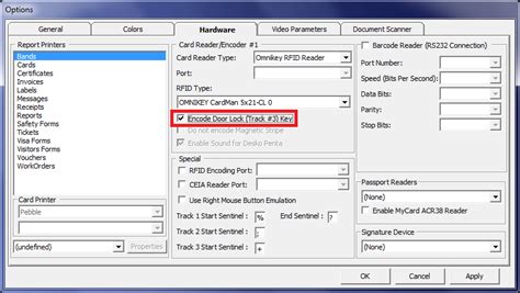 rfid reader settings